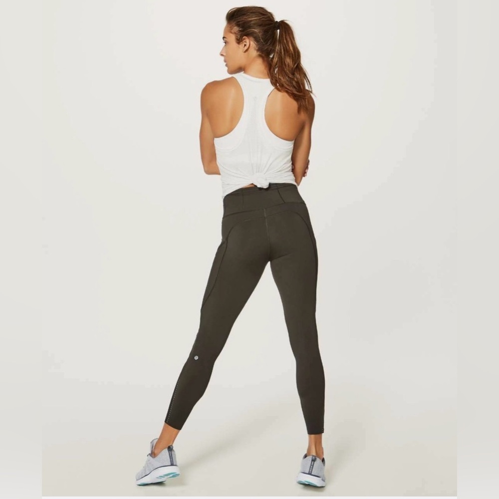 lululemon fast and free Olive green legging